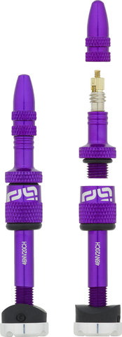 e*thirteen Valve Tubeless Quick Fill - 2 pièces - eggplant/SV 23-31 mm