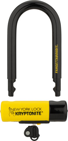 Kryptonite New York Fahgettaboudit® Mini U-lock - black-yellow/15.3 cm/8.3 cm