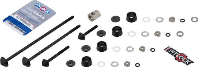 Pitlock Set de seguridad 03/LH ruedas delantera + trasera + luces/soporte - negro