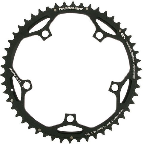 Stronglight CT2 Road Chainring Campagnolo 11-speed, 5-Arm, 135 mm BCD - black/50 tooth