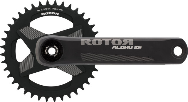 Rotor ALDHU 3D+ 1-fach Kurbelgarnitur Direct Mount, noQ - schwarz-matt | 175,0 mm 40 Zähne Offset