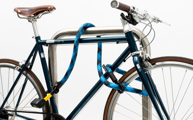 tex-lock Eyelet chain lock + D-lock shackle lock - morpho blue