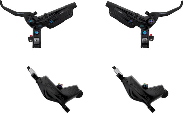 SRAM Code RSC v+h Set Scheibenbremse - black anodized-rainbow/Set/links/rechts (seitenspezifisch)
