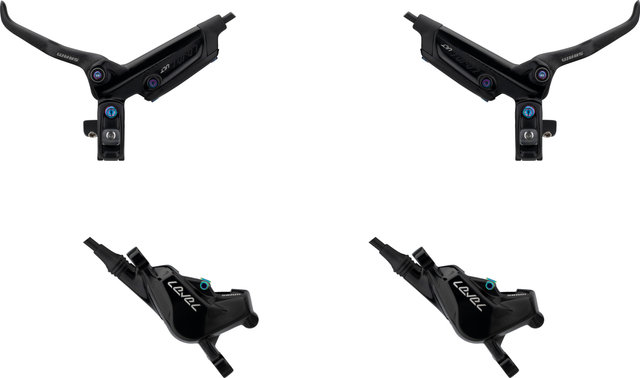 SRAM Level Ultimate Carbon v+h Set Scheibenbremse - black anodized-rainbow/Set/Flip-Flop (seitenunspezifisch)