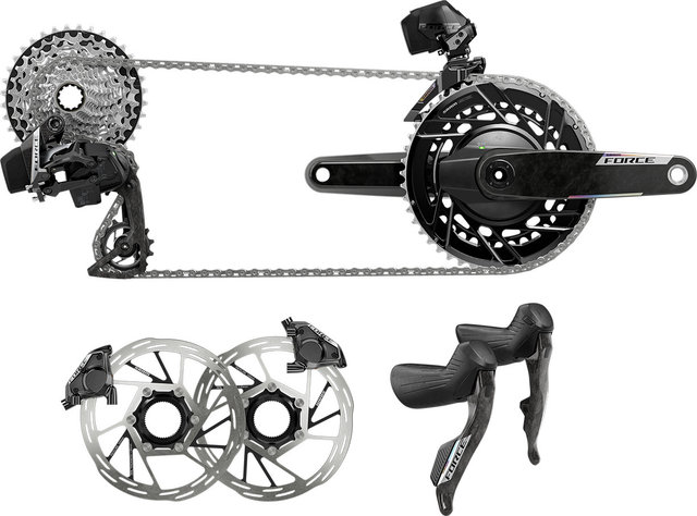 SRAM Force AXS HRD 2x12 Schaltgruppenset - black/ohne/ohne/Anlöt