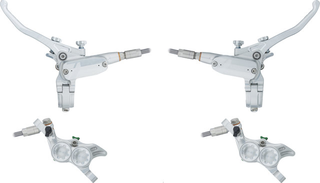 Hope Tech 4 E4 v+h Set Scheibenbremse mit Stahlflexleitung - silver-silver/Set/links/rechts (seitenspezifisch)