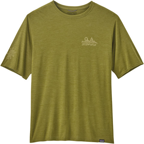 Patagonia Capilene Cool Daily Graphic Lands T-Shirt - wind runner-graze green x-dye/M