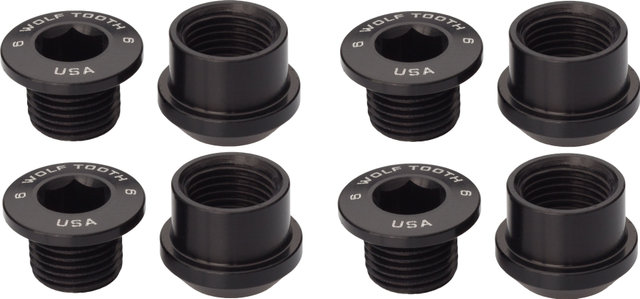 Wolf Tooth Components Set de tornillos de plato 4 brazos 6 mm - black/6 mm