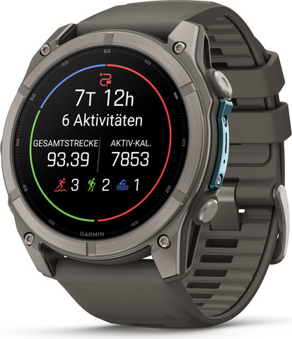 Garmin fēnix 9 AMOLED Sapphire DLC Titan 51 mm Multisport-Smartwatch - kieselgrau-titan