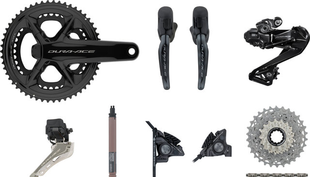 Shimano Dura-Ace Di2 R9250 Powermeter Gruppe 2x12 mit Scheibenbremse - 175,0 mm | 11-34 | Anlöt | 36-52