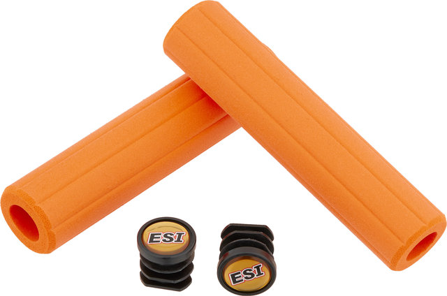 ESI Poignées de guidon en silicone nervurées épaisses - orange/130 mm
