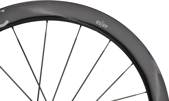 Black Inc 48|58 Disc Center Lock Carbon 28" Laufradsatz - silver label/28"/Non Boost/Non Boost/100 mm/142 mm/SRAM XDR/142 mm/100 mm/SRAM XDR/100 mm