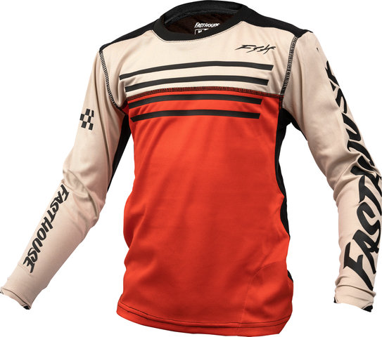 Fasthouse Alloy Sidewinder L/S Youth Trikot - cream-red/128, 134/S/M