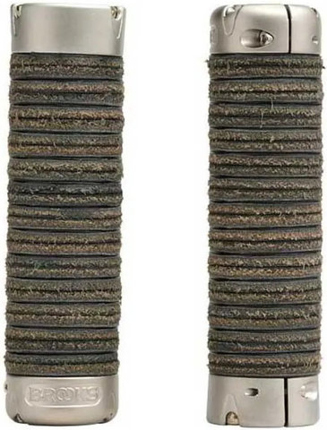 Brooks Plump Leather Handlebar Grips - brown | 130 mm