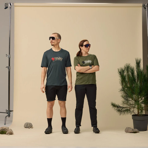 Fjällräven T-shirt Hoja Wool pour Dames - dark navy | L