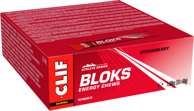 CLIF Bar Bloks Energy Cubes - 18 Pieces - strawberry/strawberry