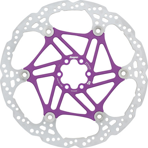 Hope V4 Vented Floating 6-bolt Brake Rotor for Tech V - purple/220 mm