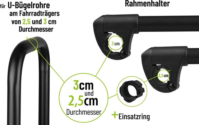 Eufab Strap Long frame holder - black-black