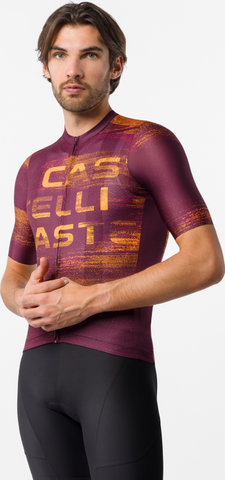 Castelli Maillot Stratus Logo S/S - deep bordeaux winter sky | S