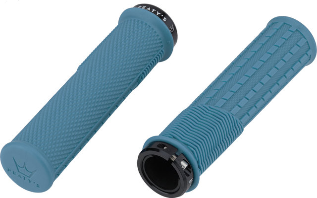 Peaty's Monarch Grips Knurl Lock-On Handlebar Grips - turquoise/thin