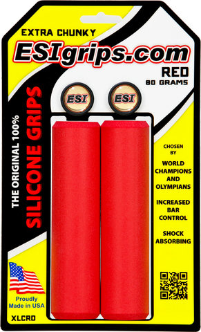 ESI Extra Chunky Silicone Handlebar Grips - red/130 mm