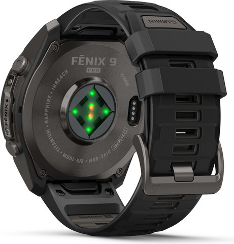 Garmin fēnix 9 Pro – inReach AMOLED Titan 51 mm Multisport-Smartwatch - schwarz-kieselgrau