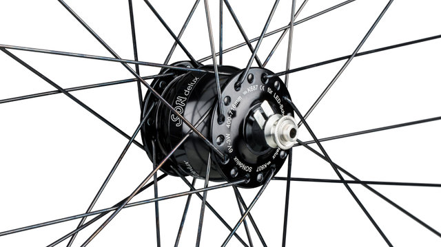 SON Rueda Delux + Open Pro + Sapim Race 28" - Modelo fuera. de producción - negro / negro/100 mm/28"/100 mm/100 mm/Non Boost/Non Boost