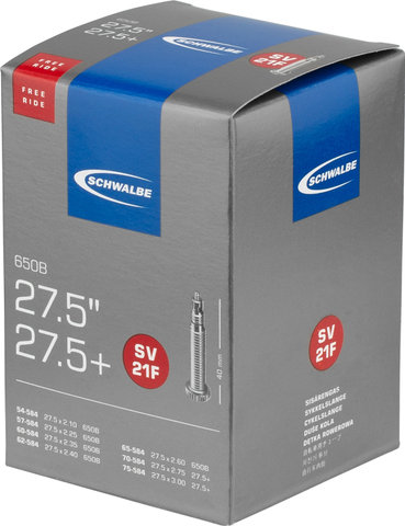 Schwalbe Chambre à Air 21F pour 27,5+ Freeride - 5 pièces - universal/Valve Presta (SV)/54-584 à 75-584/27,5 x 2,10-3,00 SV 40 mm/40 
