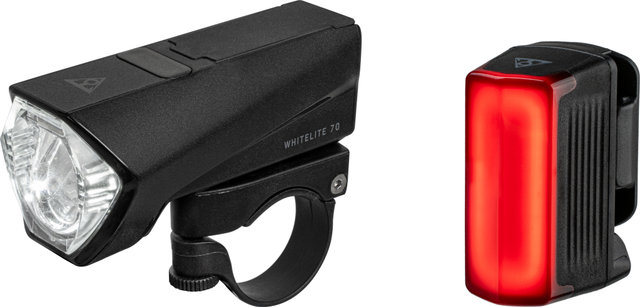 Topeak PowerLite Combo 70 Beleuchtungsset mit StVZO-Zulassung - schwarz-rot