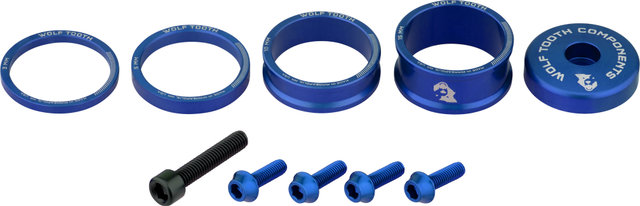 Wolf Tooth Components Anodized Bling Kit Aheadkappe- und Spacer-Set - blue/universal
