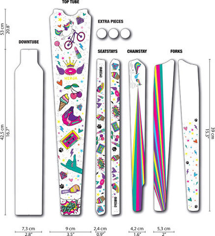 DYEDBRO Set de lámina protectora de cuadros gravel - unicorn glitter