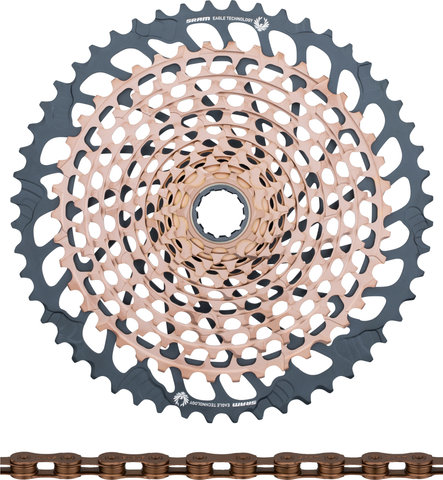 SRAM Kit d'Usure Cassette XX1 Eagle XG-1299 + Chaîne PC XX1 Eagle 12vit. - copper - XX1 copper/126/10-52