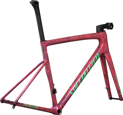 Specialized Tarmac SL8 Carbon Rahmenkit - carbon-metallic vivid pink strata-electric green/M/12 mm Steckachse