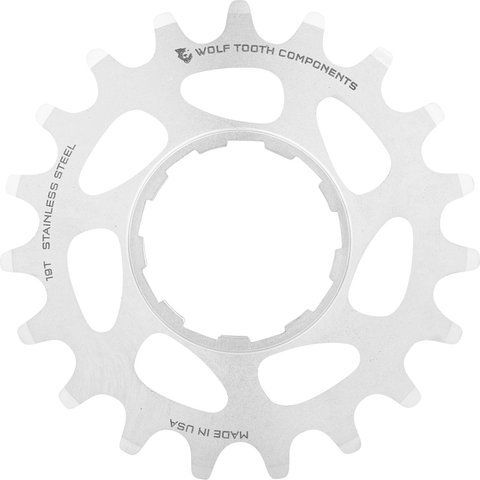 Wolf Tooth Components Edelstahl Singlespeed Ritzel - silver/19 Zähne