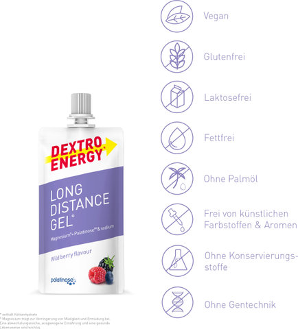 Dextro Energy Gel énergétique Long Distance - 12 sachets - wild berries | wild berries