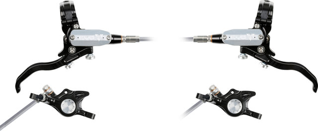 Hope Juego de Frenos de Disco EVO X2 con Latiguillo de Acero Trenzado - black-silver | Set | left/right (side-specific)