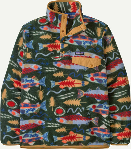 Patagonia Lightweight Synchilla Snap-T Fleece Pullover - salmon energy-old growth green/S