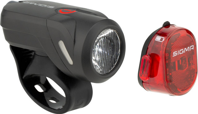Sigma Set iluminación LED c. StVZO luz del. Aura 35 + luz trasera Nugget II - negro