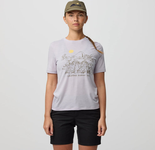 Fjällräven T-shirt Hoja Wool Lugnt pour Dames - lavender mist | L