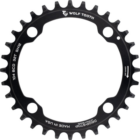 Wolf Tooth Components 104 BCD Kettenblatt für Shimano HG+ 12-fach Kette - black/32 Z