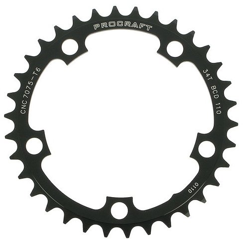 Compact, 10-speed, 5-arm, 110 mm BCD Chainring - black/34 tooth