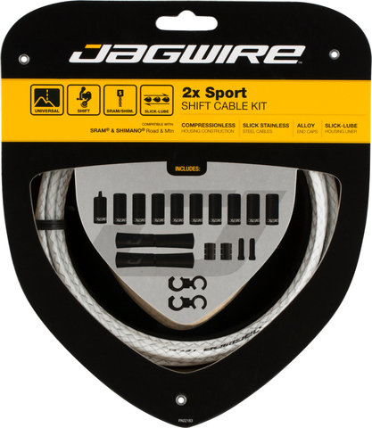 Jagwire Set de Câble de Vitesses 2X Sport - blanc