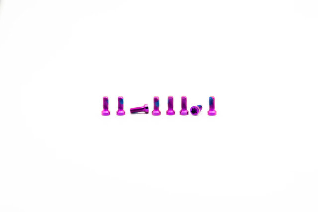 OAK Components Juego de Tornillos de titanio M4x9 para platos 8-bolt - purple
