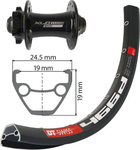 XLC FW-A12 27.5" Disc 6-bolt front wheel - black | 27.5" (650B) | 100 mm | front wheel only | front wheel only