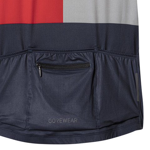 GORE Wear Swiftride Block S/S Jersey - lab graphite - lab red | M