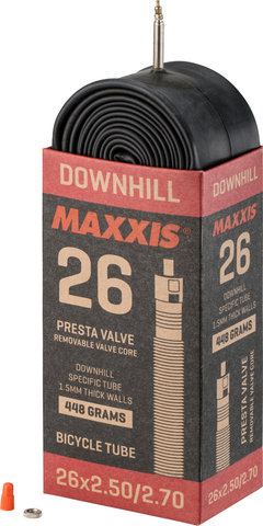Maxxis Cámara de aire Downhill 26" - negro/Válvula Schrader (AV)/62-559 a 70-559/26x2.5-2.7 Presta/36 