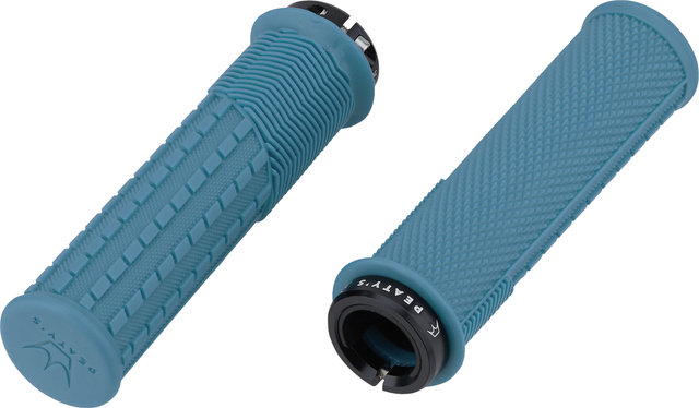 Peaty's Monarch Grips Knurl Lock-On Handlebar Grips - turquoise/thick