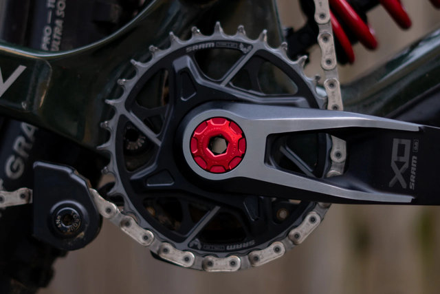OAK Components Crank Ejecter Cap Set para SRAM DUB & OAK Bielas - rojo