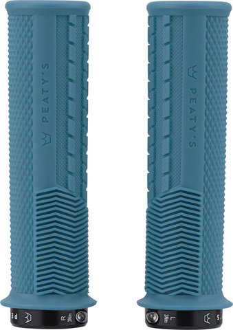 Peaty's Monarch Grips Knurl Lock-On Handlebar Grips - turquoise/thick
