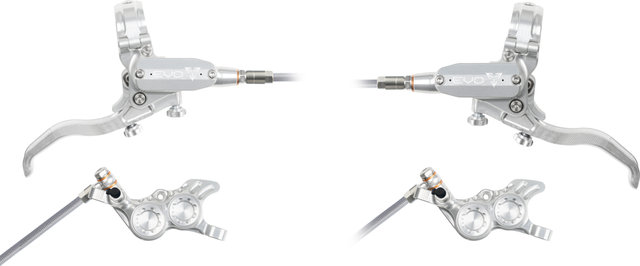 Hope Juego de Frenos de Disco EVO GR4 con latiguillo de acero trenzado - silver-silver | Set | left/right (side-specific)